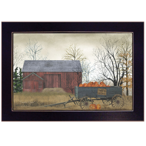 Pumpkin Wagon 1 Black Framed Print Wall Art (415255)