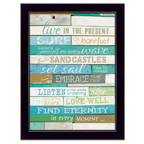 Live In The Present 1 Black Framed Print Wall Art (415468)