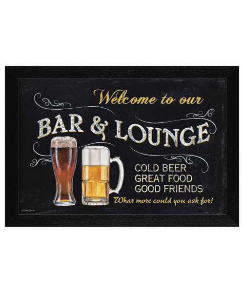 Welcome To Our Bar Black Framed Print Wall Art (415966)