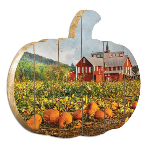 Red Barn Pumpkin Patch Unframed Print Wall Art (416065)