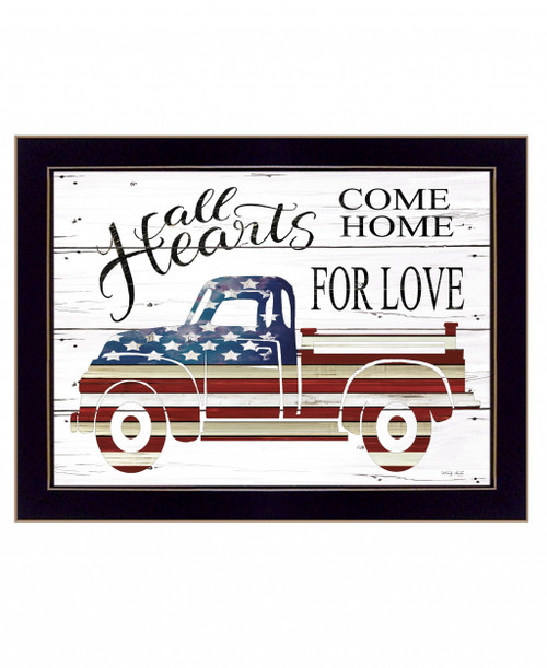 All Hearts Come Home For Love Truck 1 Black Framed Print Wall Art (416106)