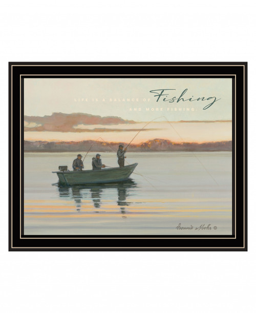 Fishing 1 Black Framed Print Wall Art (416115)