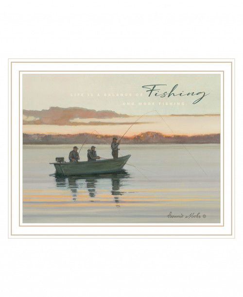 Fishing 2 White Framed Print Wall Art (416116)