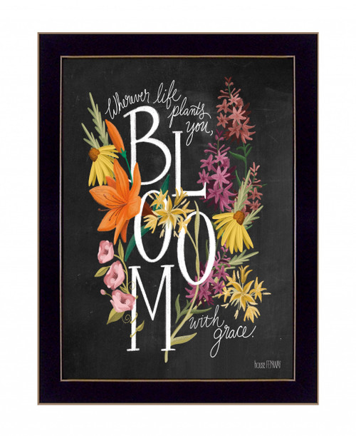Bloom With Grace 1 Black Framed Print Wall Art (416125)