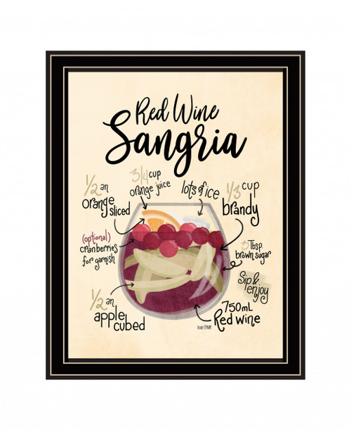 Red Wine Sangria Black Framed Print Wall Art (416166)