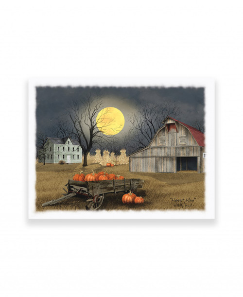 Harvest Moon 8 White Wrapped Canvas Print Wall Art (416196)