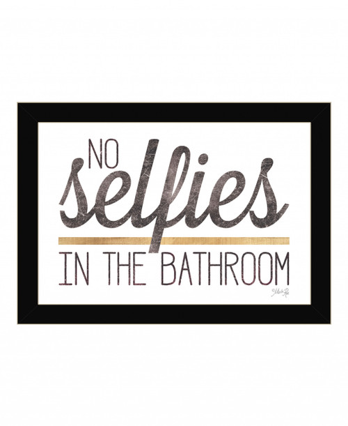 No Selfies In The Bathroom 4 Black Framed Print Wall Art (416226)