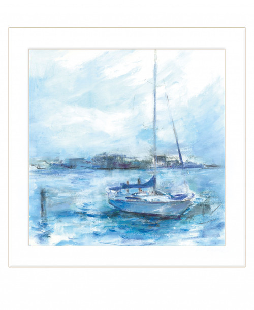 Serenity Sloop 1 White Framed Print Wall Art (416235)