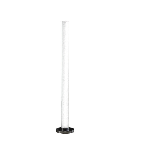 49" White Column Floor Lamp With Clear Drum Shade (431802)