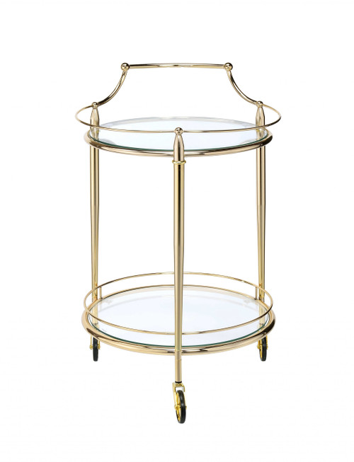 21" X 20" X 31" Gold And Clear Glass Serving Cart (319136)