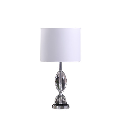 24" Silver Crystal Standard Table Lamp With White Shade (461339)