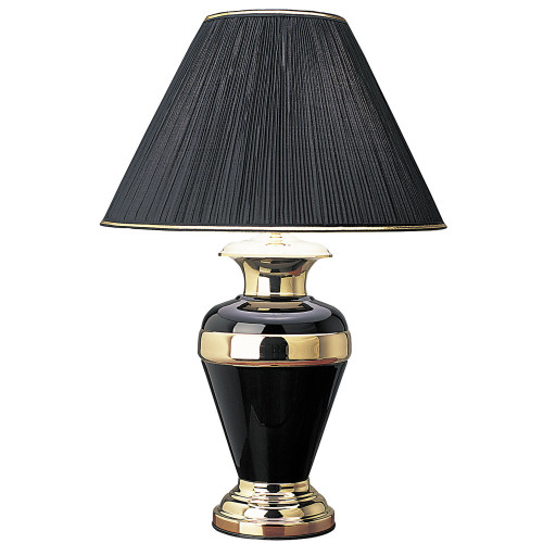 30" Black And Gold Table Lamp With Black Classic Empire Shade (468543)