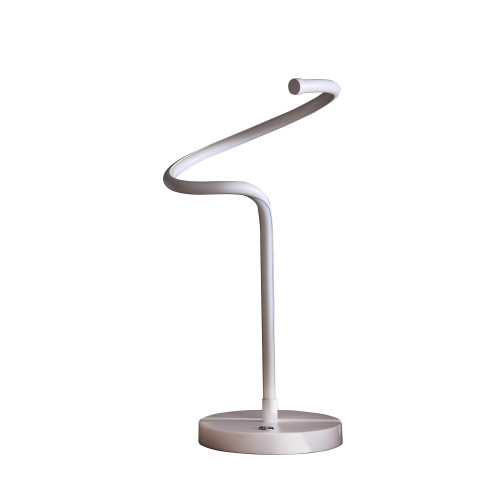 18" White Curvy Spiral Led Table Lamp (468778)
