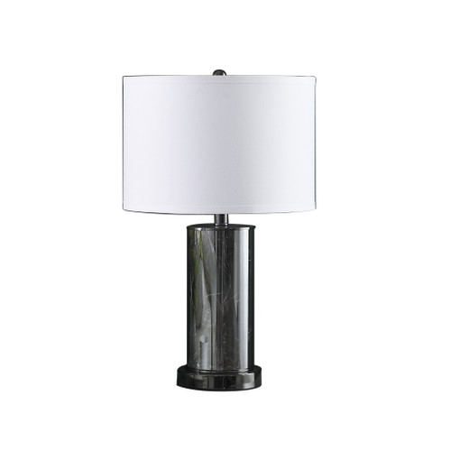21" Glass Led Cylinder Table Lamp With Nightlight And White Drum Shade (468802)