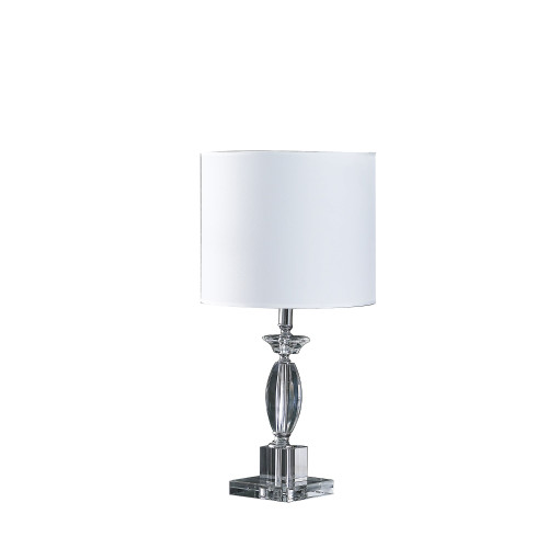 23" Silver Crystal Standard Table Lamp With White Classic Drum Shade Table Lamp (468806)