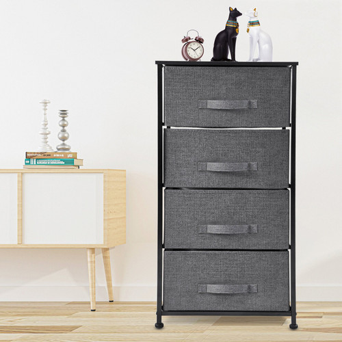 18" Dark Grey Standard Accent Chest With Four Drawers (470351)