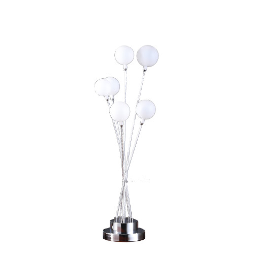 28" Silver Chrome Six Light Globe Desk Or Table Lamp (475646)