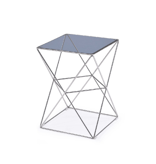22" Glass And Stainless Steel End Table (284316)
