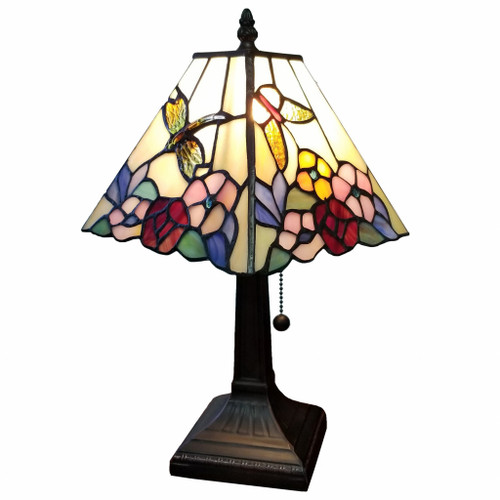 15" Tiffany Style Hummingbird Multi Flower Table Lamp (478145)