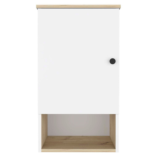 16" Light Oak And White Wall Mounted Cabinet With Three Shelves (478197)