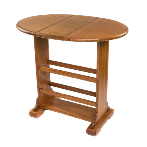 18" Brown Solid Wood Oval End Table (479010)