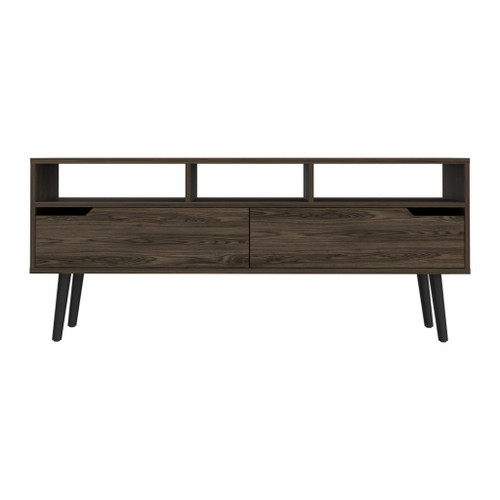 54" Dark Walnut Manufactured Wood Open Shelving Tv Stand (479996)