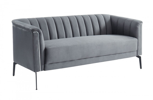 76" Dark Grey Three Person Standard Metal Legs Sofa (480907)