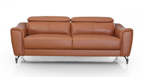 Urban 80" Brown Leather Adjustable Headrest Sofa (480920)