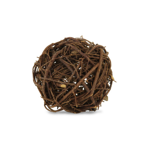 3" Dark Brown Rustic Woven Wicker Decorative Orb (483280)