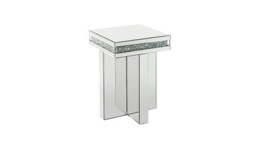 24" Mirrored And Manufactured Wood Square End Table (486376)