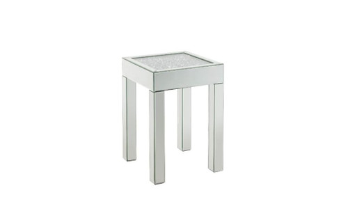 24" Silver And Clear Glass Square Mirrored End Table (486377)