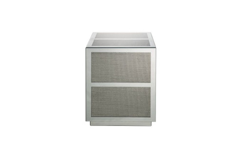 24" Silver And Clear Glass And Stone Square End Table (486405)