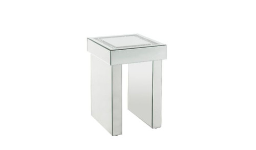 24" Silver Glass And Manufactured Wood Square Mirrored End Table (488079)