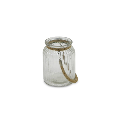5.75" Clear Brown Glass Jar With Rope (488168)