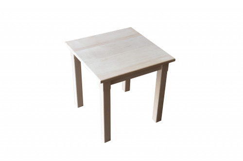 20" Unfinished Solid Wood Square End Table (489230)