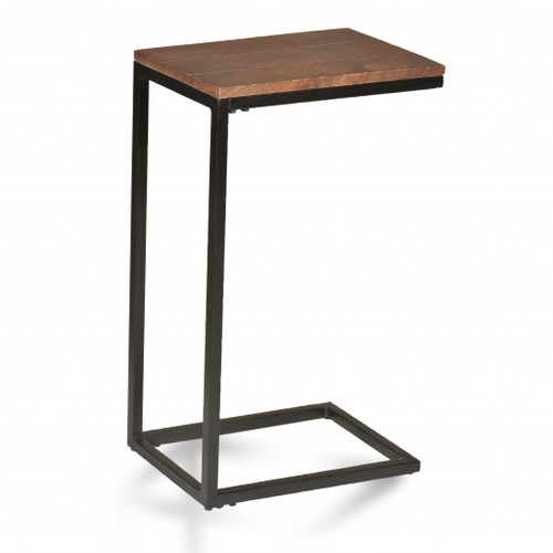 25" Black And Chestnut Solid Wood Rectangular End Table (493229)
