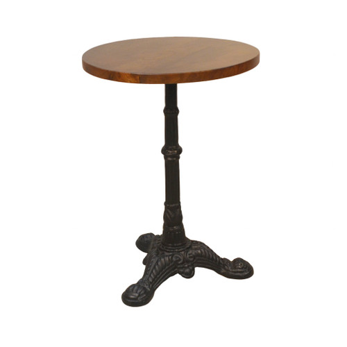 28" Black And Chestnut Solid Wood Round End Table (493237)
