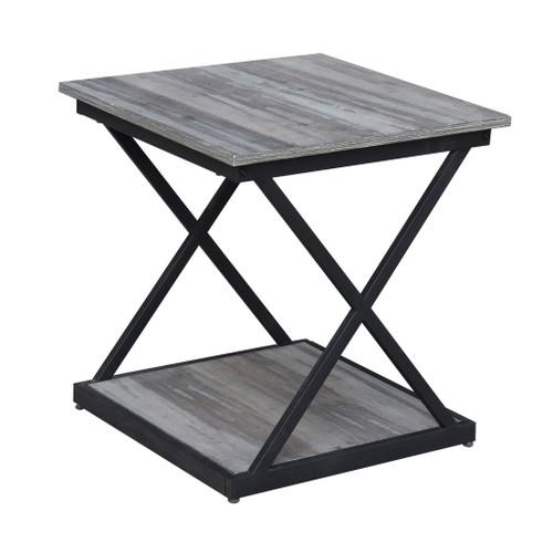 20" Black And Brown Manufactured Wood Square End Table (493252)