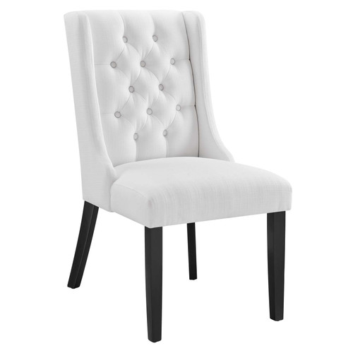Baronet Button Tufted Fabric Dining Chair - White EEI-2235-WHI