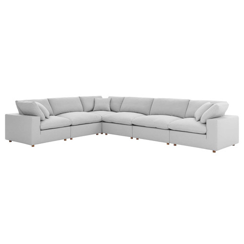 Commix Down Filled Overstuffed 6 Piece Sectional Sofa Set - Light Gray EEI-3361-LGR