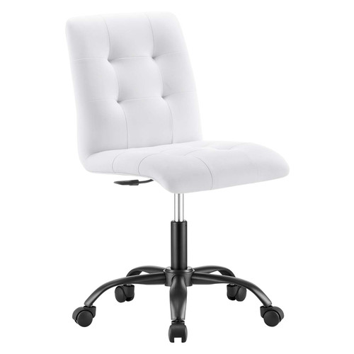 Prim Armless Vegan Leather Office Chair - Black White EEI-4975-BLK-WHI