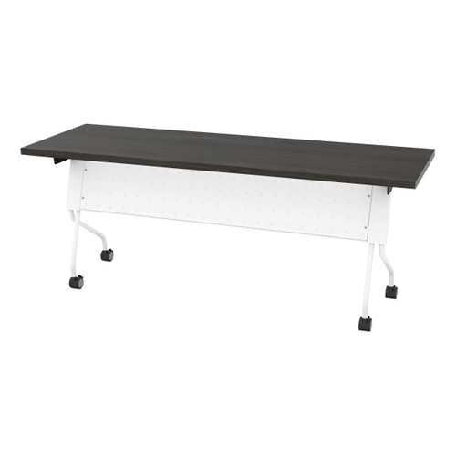 6' White Frame With Slate Grey Top Table - White/Slate Grey (84226WS)