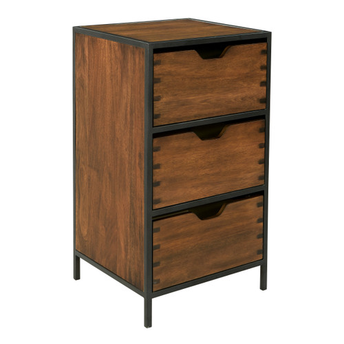 Clermont 3-Drawer Storage Cabinet - Walnut (CMT43-WAL)