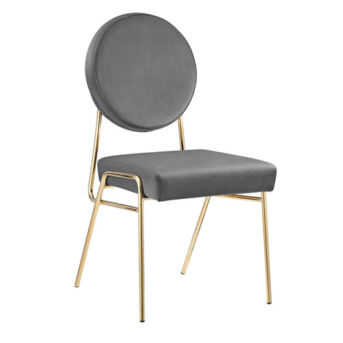 Craft Performance Velvet Dining Side Chair - Gold Gray EEI-6252-GLD-GRY