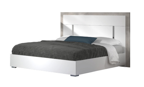 Ada Premium King Bed In Cemento/Bianco Opac 17448-K