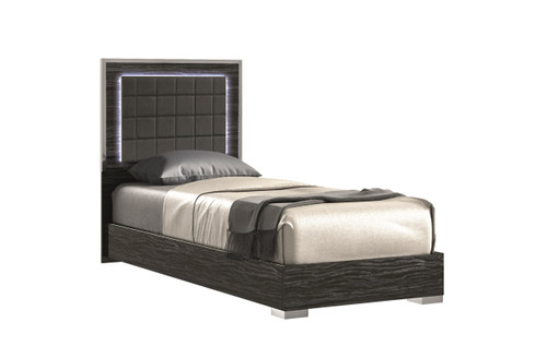 Alice Glossy Gray Twin Bed 15546-T