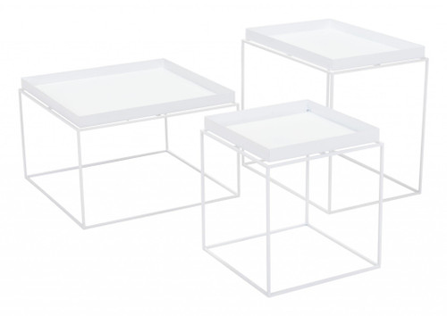 23.6" X 23.6" X 15.7" White, Steel, Nesting Table (364533)