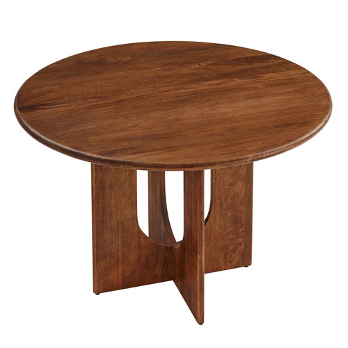 Rivian Round 48" Wood Dining Table - Walnut EEI-6592-WAL