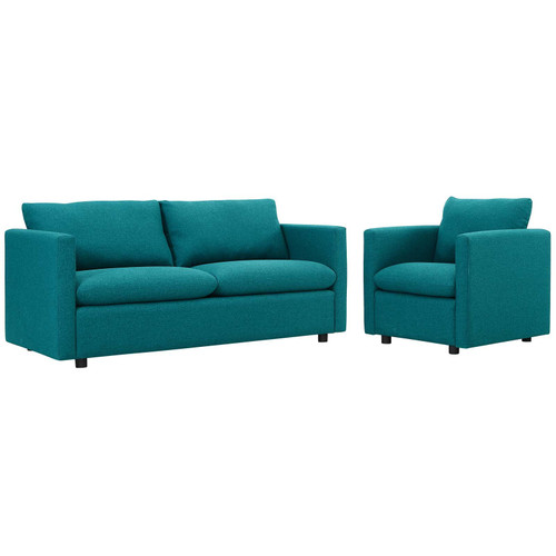 Activate Upholstered Fabric Sofa And Armchair Set EEI-4045-TEA-SET