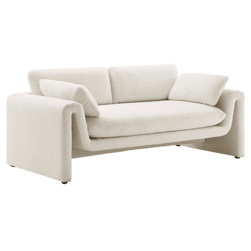 Waverly Boucle Fabric Sofa - Ivory EEI-6381-IVO